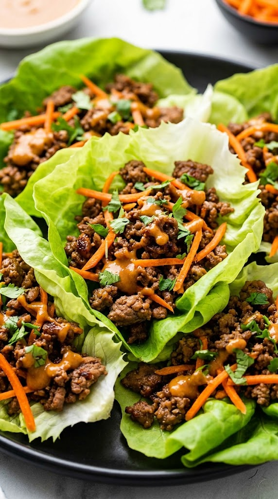 Easy Vietnamese Ground Beef Lettuce Wraps