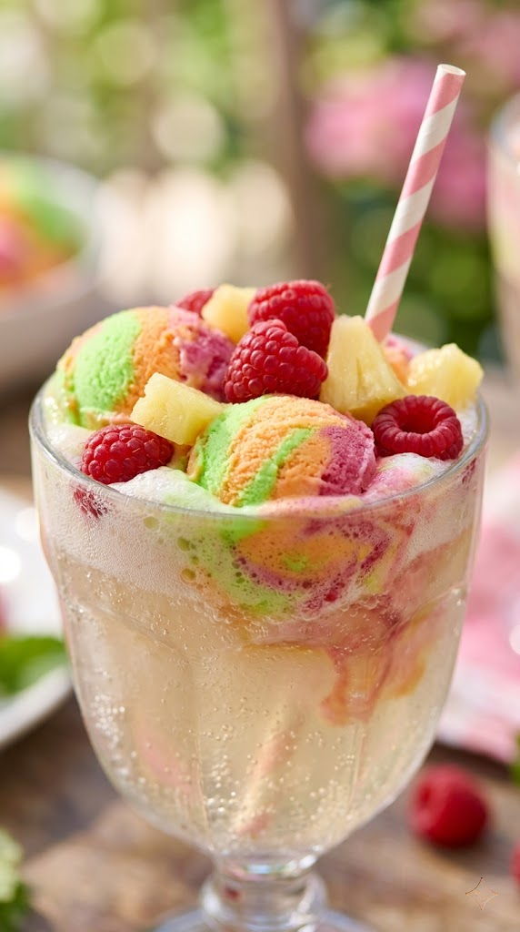 fizzy Rainbow Sherbet float-Punch