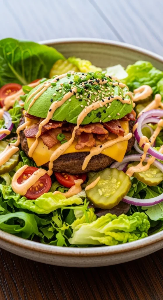 Burger Bowl All the Toppings, No Bun Needed