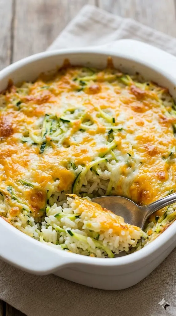 Cheesy Zucchini Rice Bake
