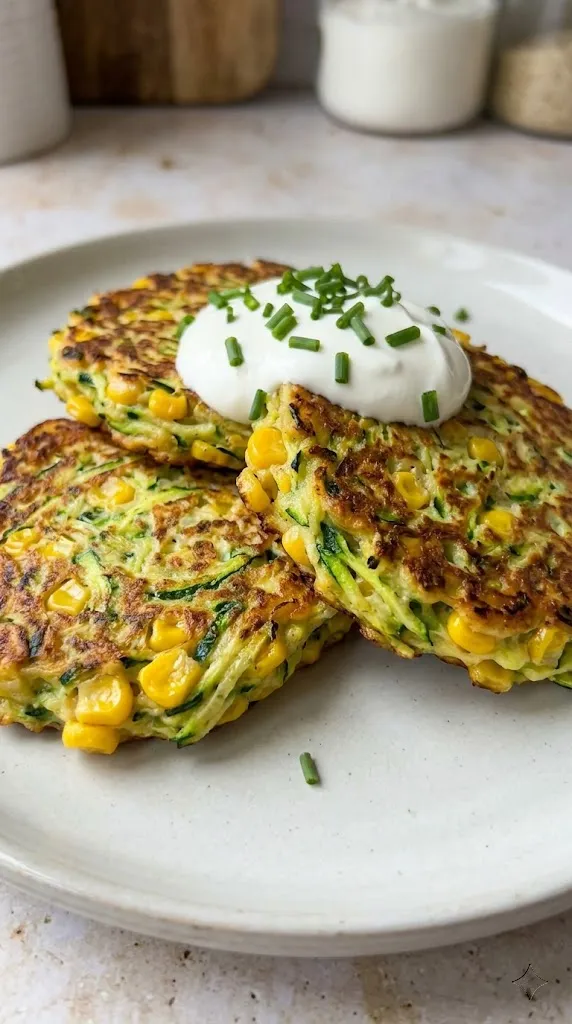 Cheesy Zucchini and Corn Fritters