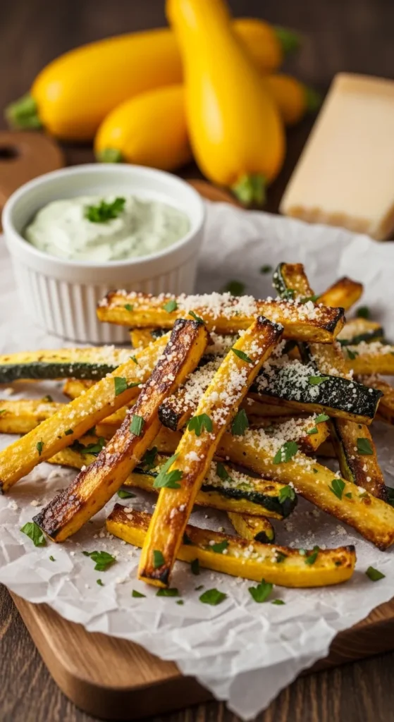 Crispy Parmesan Yellow Squash Fries