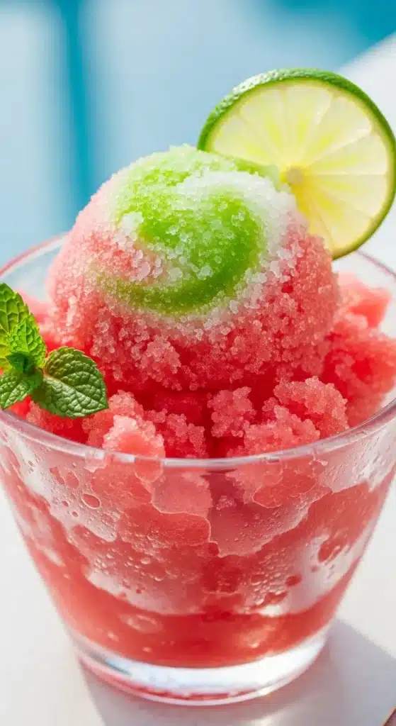 Frozen Watermelon Lime Granita
