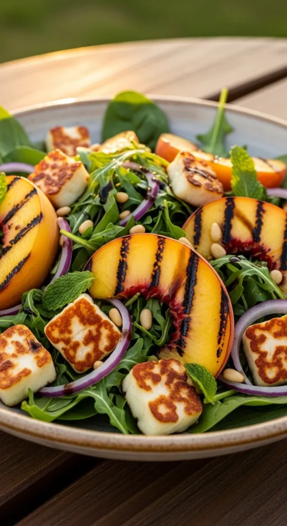 Grilled Peaches & Halloumi Salad