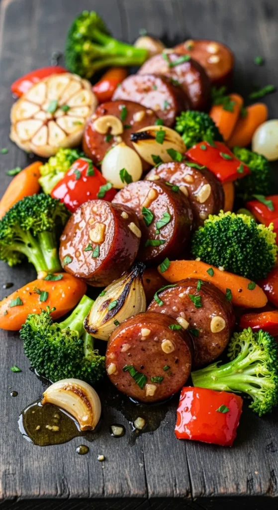 Honey Garlic Kielbasa and Veggies