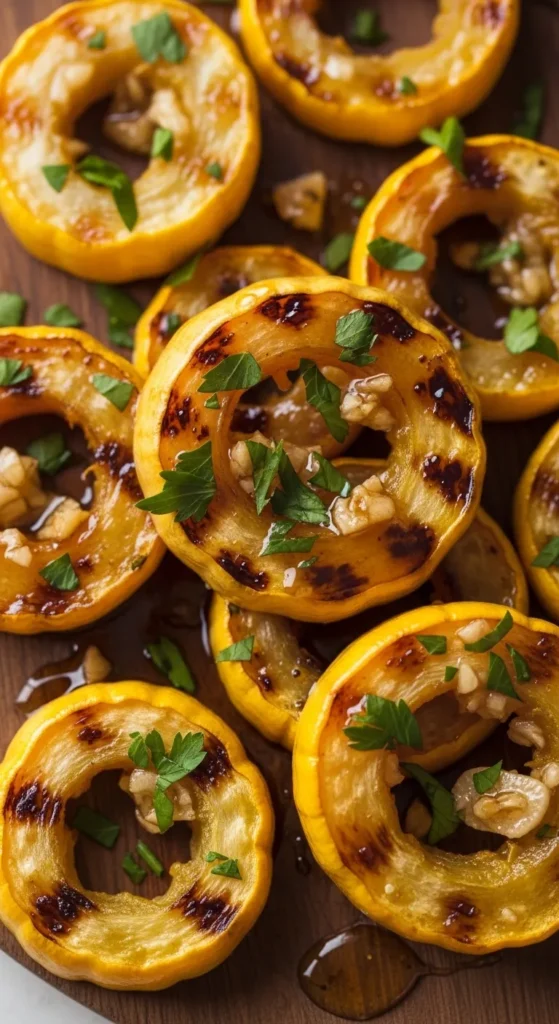 Honey-Garlic Roasted Yellow Squash Coins