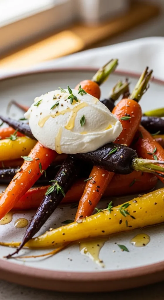 Honey-Roasted Carrots with Whipped Ricotta