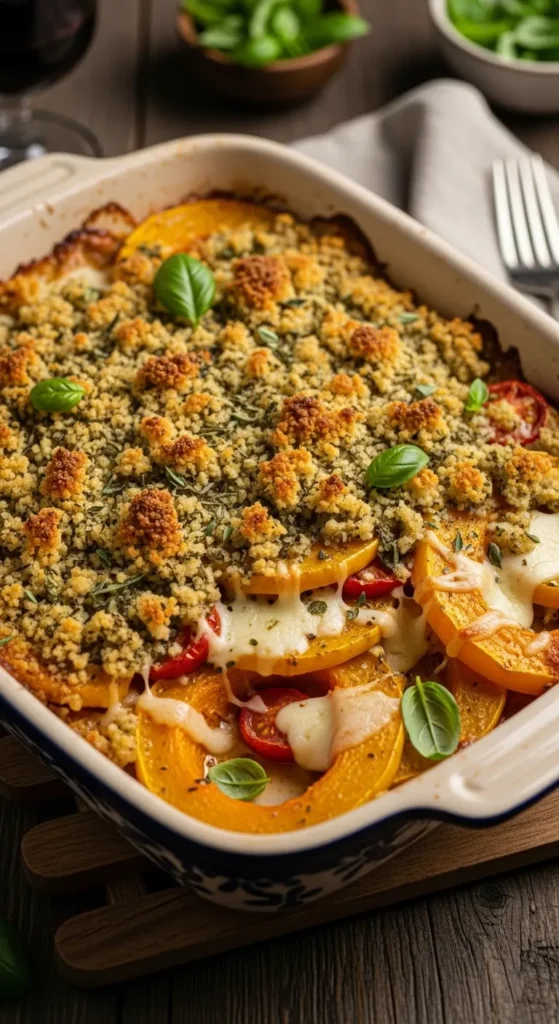 Italian Herb & Panko Squash Bake