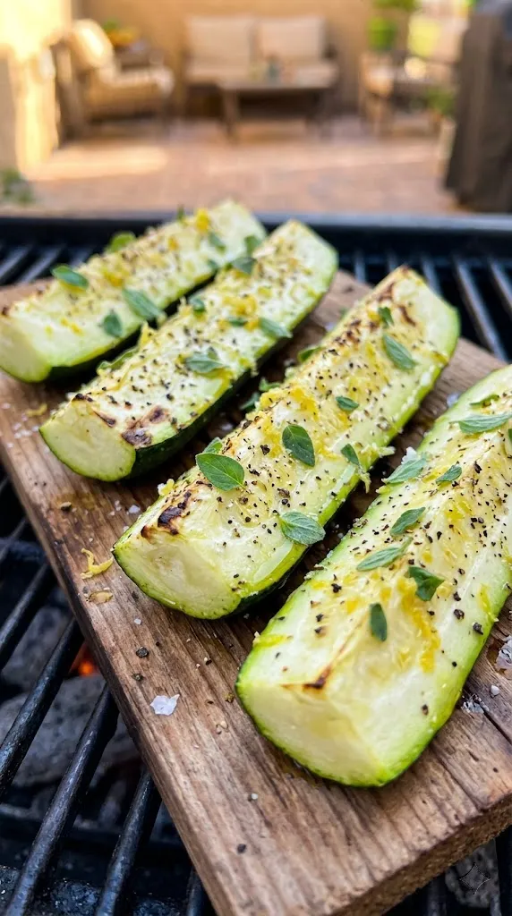 Lemon-Herb Grilled Zucchini Spears