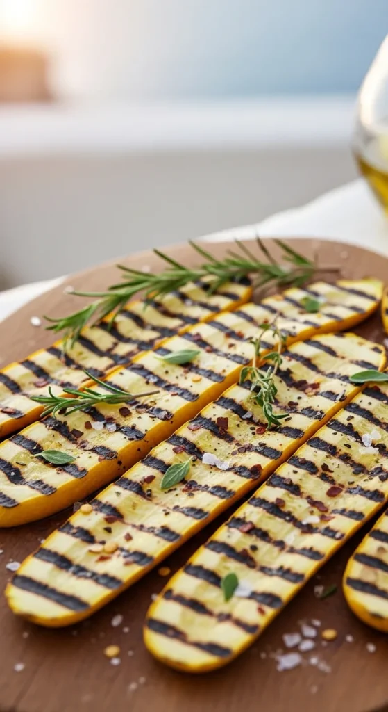Mediterranean Grilled Yellow Squash with Herbs