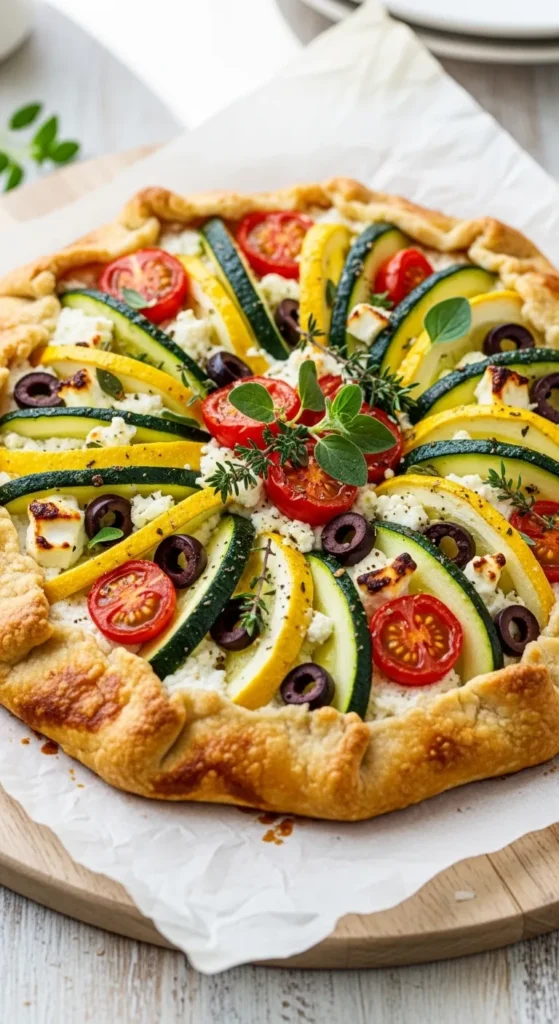 Mediterranean Zucchini and Summer Squash Galette