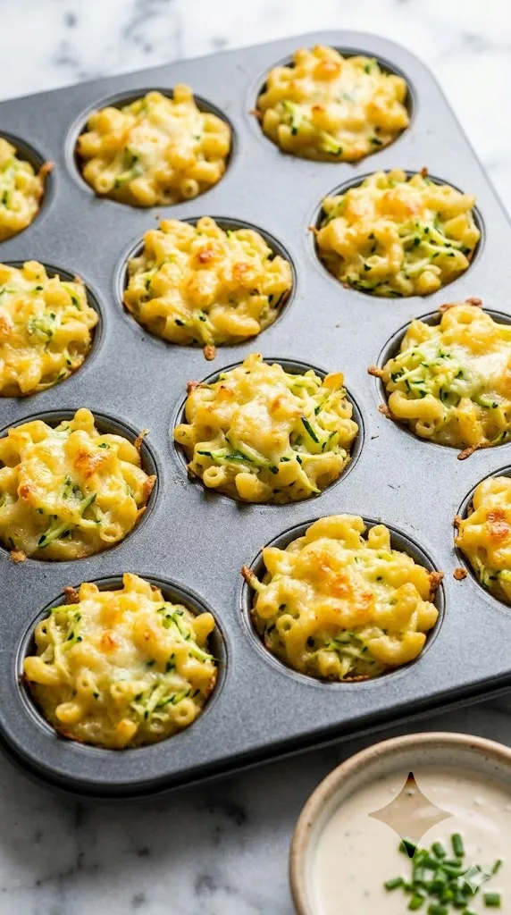 Mini Zucchini Mac and Cheese Bites