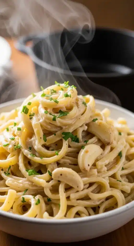 One Pot Creamy Garlic Pasta for Easy Cleanup