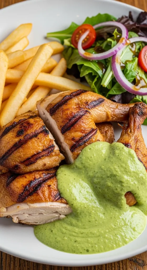 Peruvian Grilled Chicken with Green Sauce