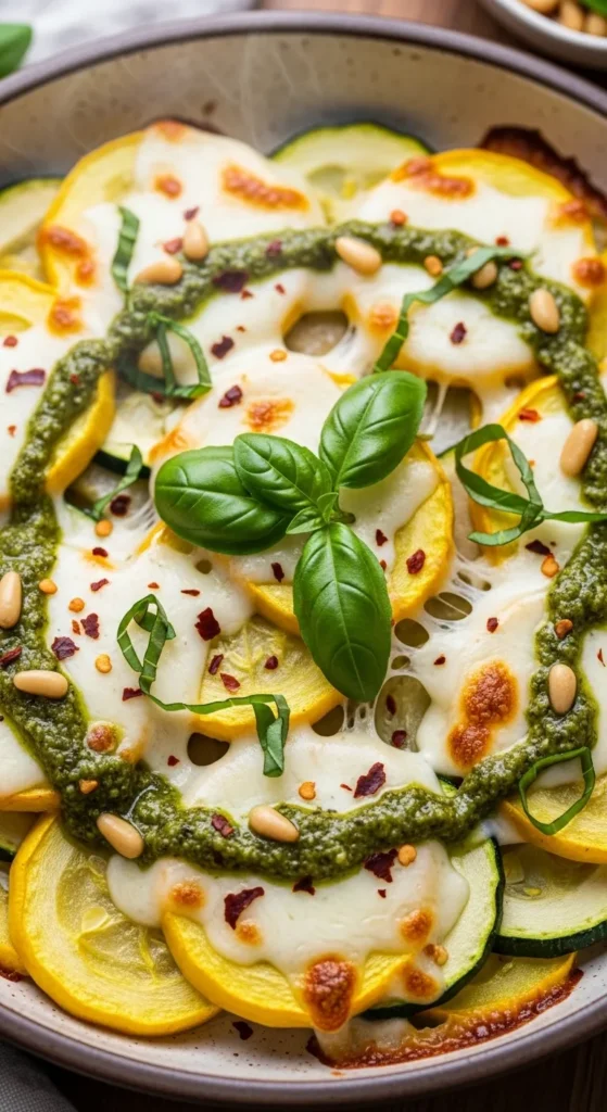 Pesto & Mozzarella Squash Melt