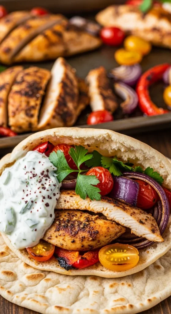 Sheet Pan Chicken Pitas for Easy Entertaining