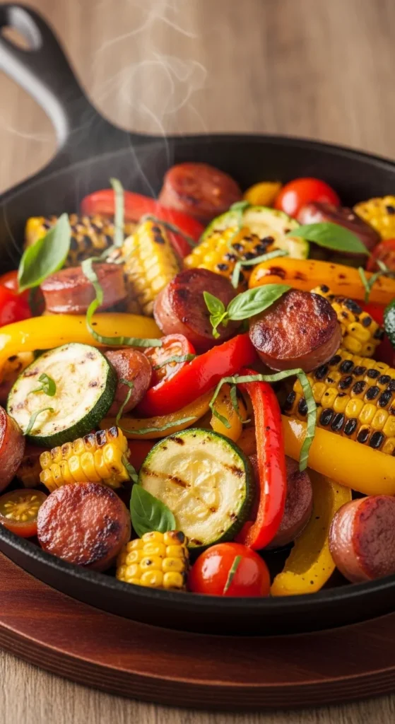 Skillet Sausage and Summer Veggie Medley