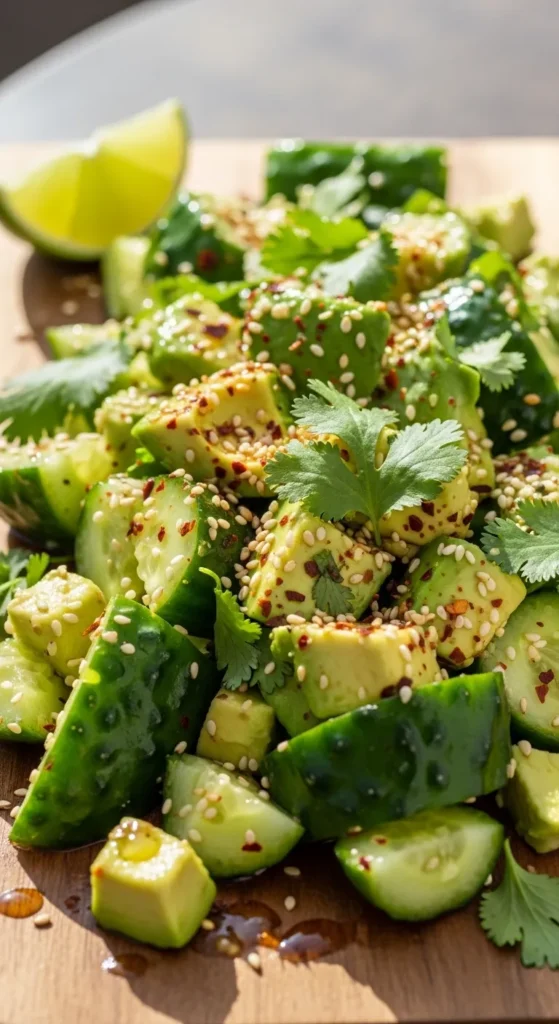 Smashed Cucumber & Avocado Salad