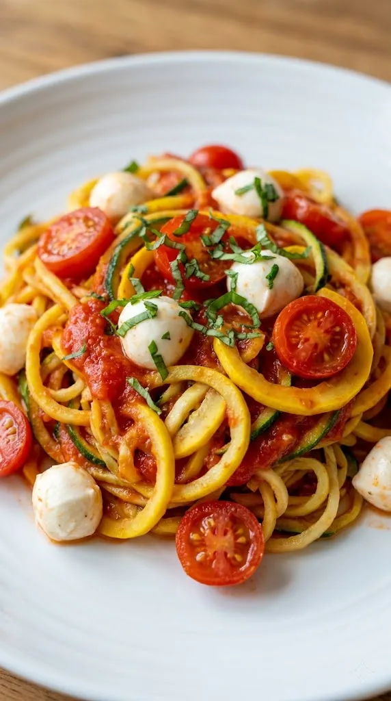 Summer Squash "Pasta" with Mild Marinara