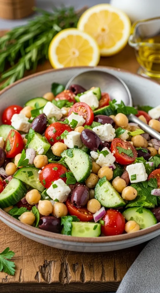 The "No-Chop" Mediterranean Chickpea Salad