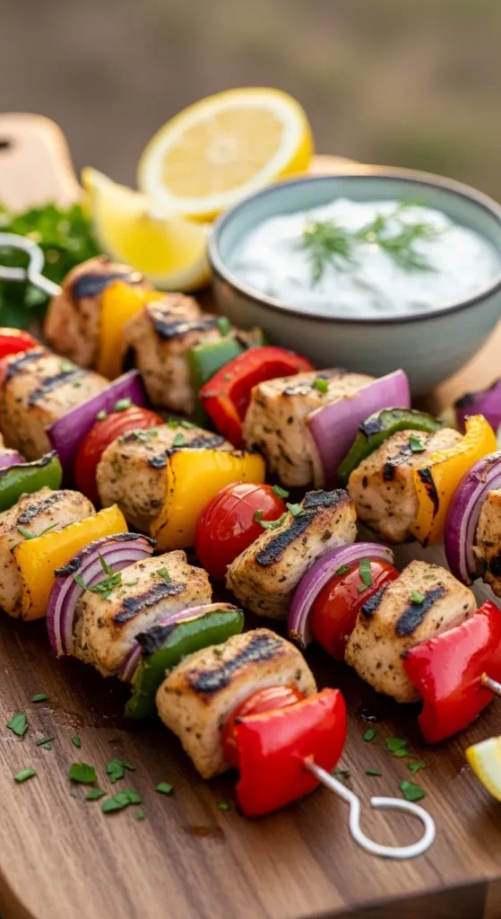 Zesty Chicken Souvlaki Skewers