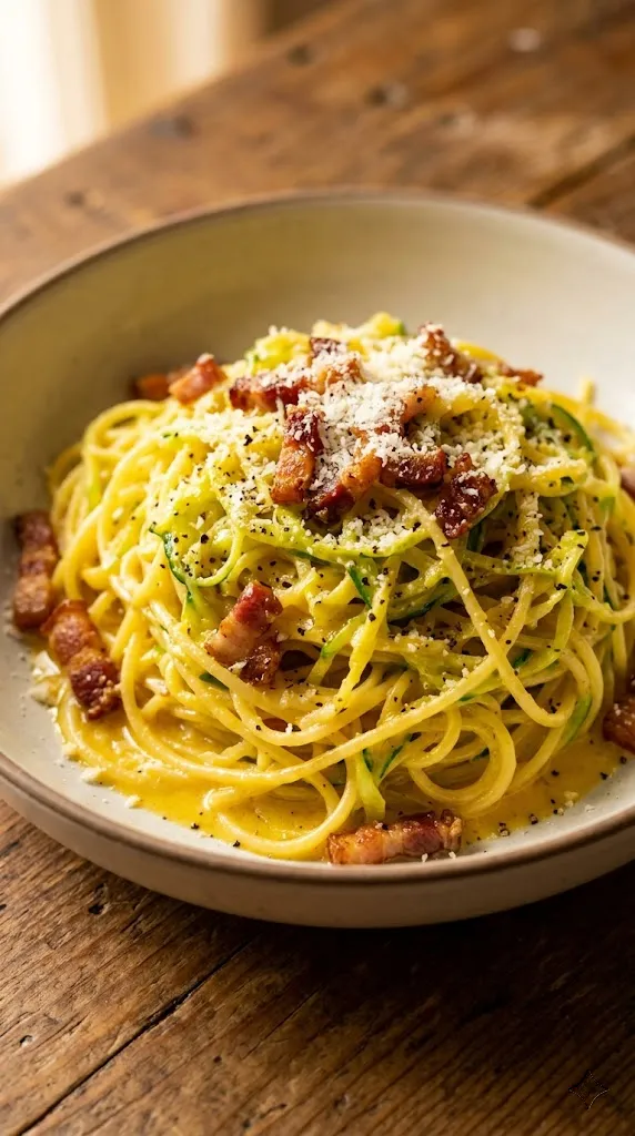 Zucchini Carbonara (No Guilt, All the Creaminess)